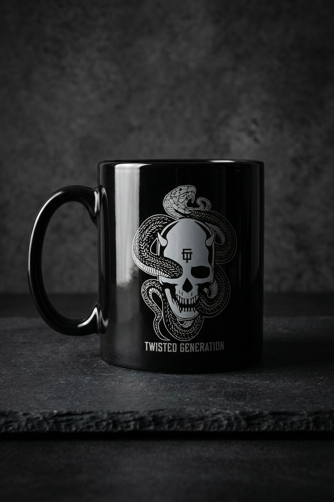 Black Screen Printed Mugs