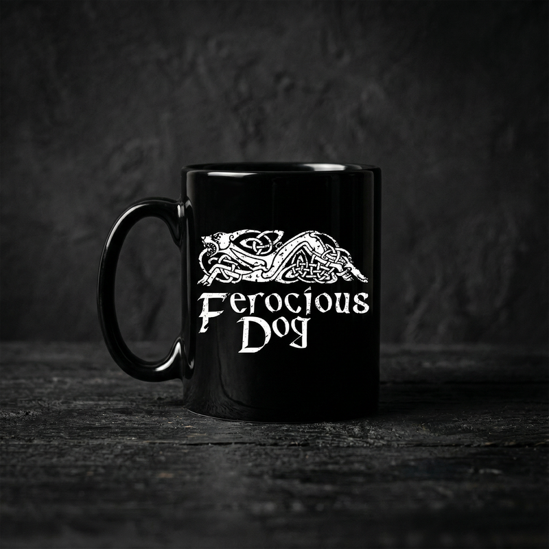 Black Screen Printed Mugs: custom design example, Project Print
