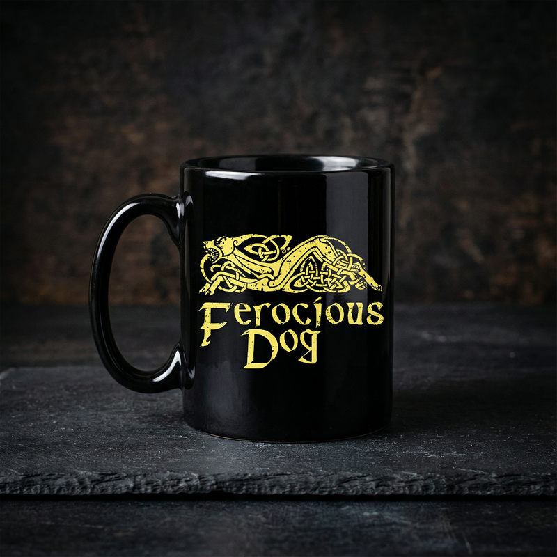 Black Screen Printed Mugs: custom design example, Project Print