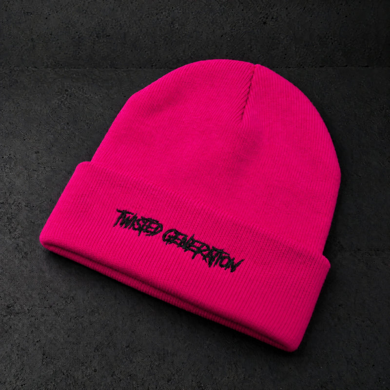 embroidered cuffed beanies bc045 on a charcoal studio surface — Projectprint