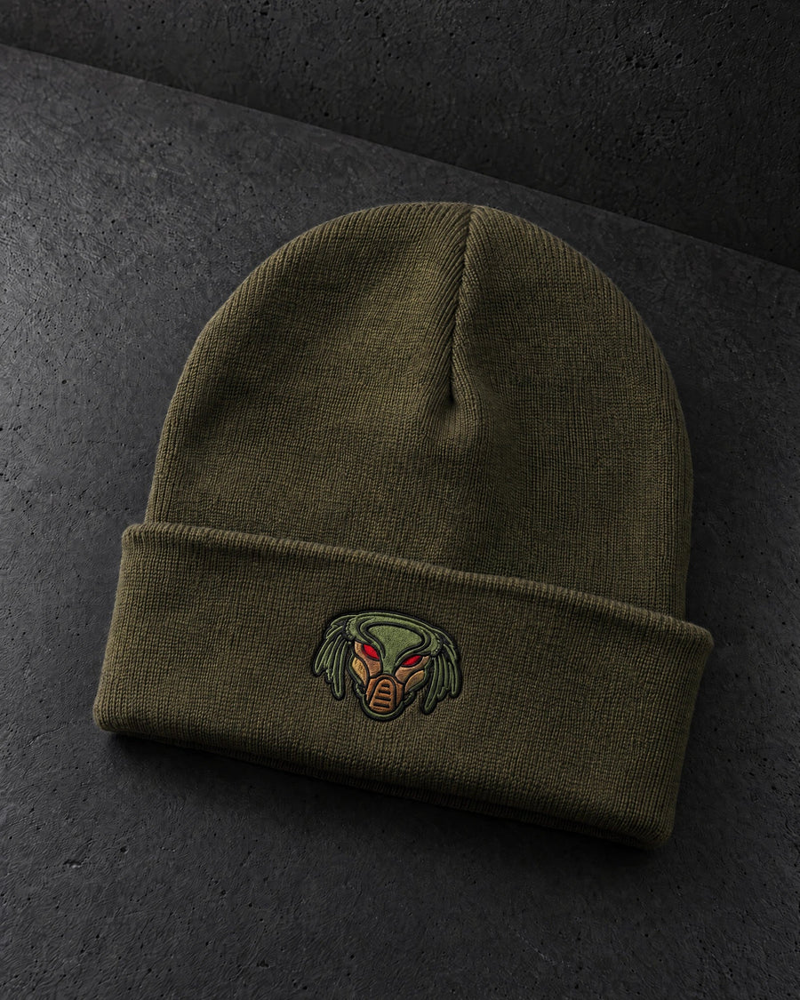 embroidered cuffed beanies bc045 on a charcoal studio surface — Projectprint