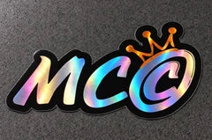 Projectprint holographic die cut sticker — mco crown, studio product view