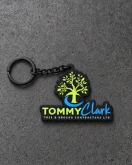 Projectprint custom soft PVC keyring — tommy clark, charcoal studio product photograph